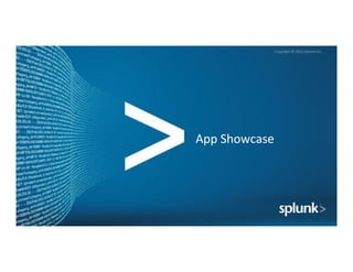 Copyright	
  ©	
  2015	
  Splunk	
  Inc.	
  
App	
  Showcase	
  
 