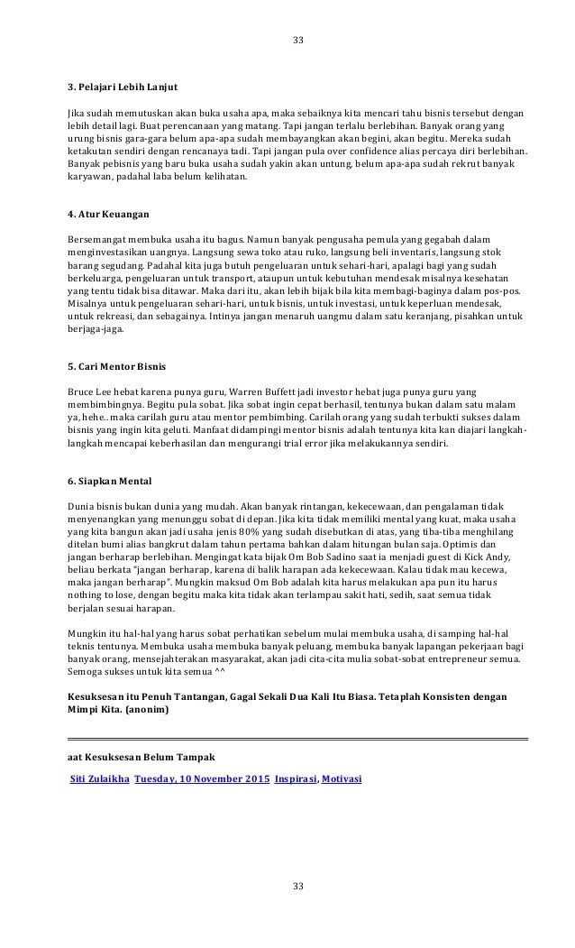 7 wasiat bob sadino kepada para calon pengusaha belum di print