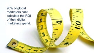 90% of global
marketers can’t
calculate the ROI
of their digital
marketing spend.
 