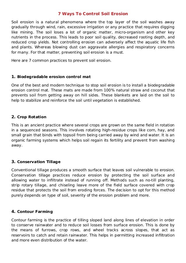 7 ways to control soil erosion
