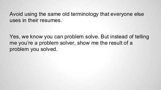 resume terminology