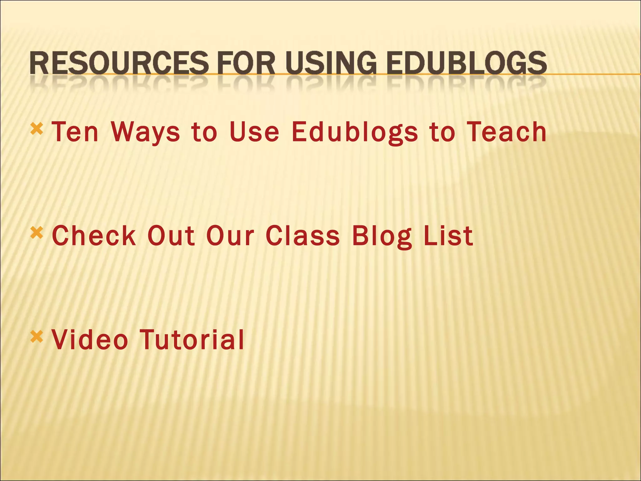 Ten Ways to Use Edublogs to Teach Check Out Our Class Blog List Video Tutorial