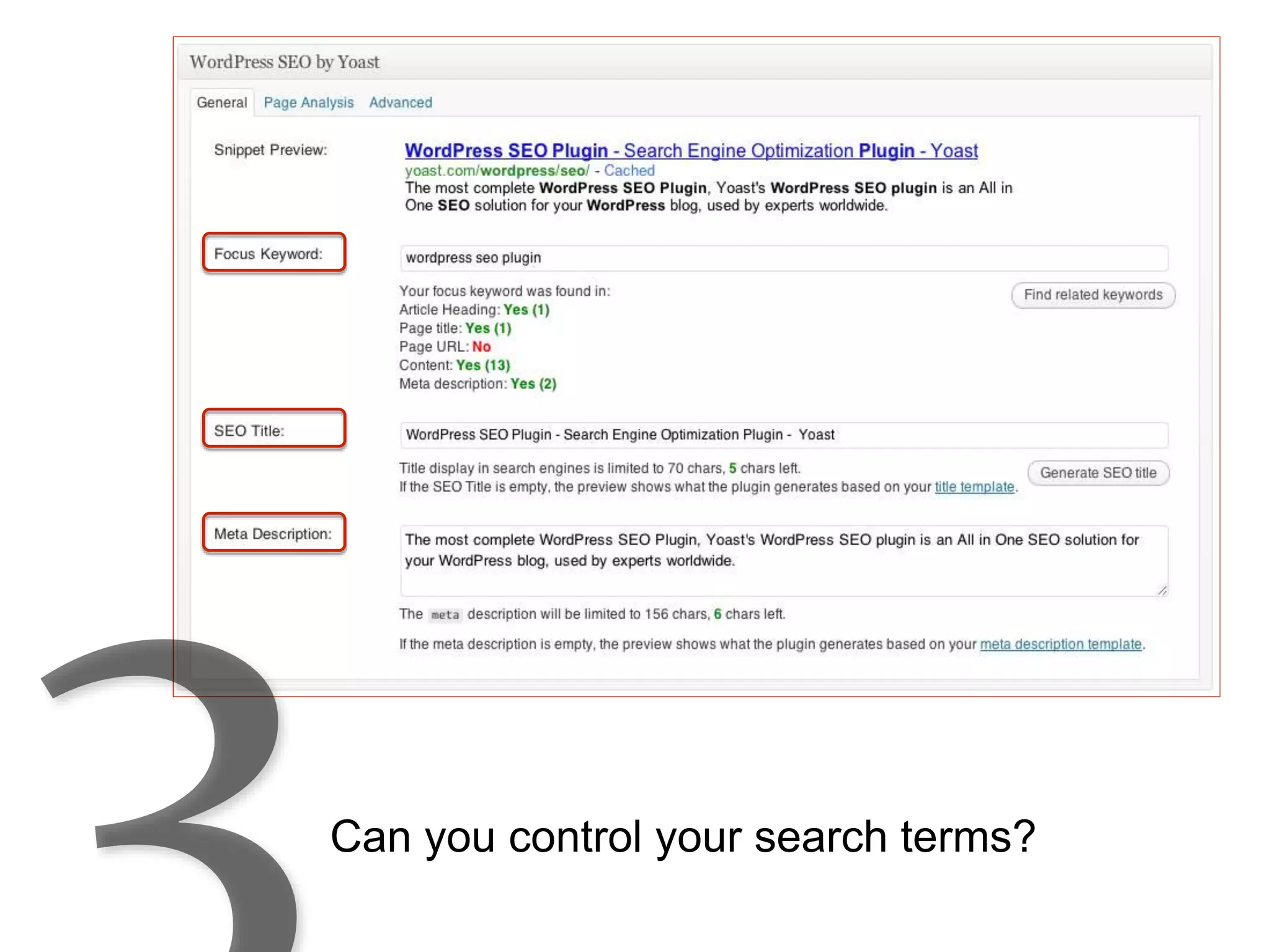 Can you control your search terms?
 