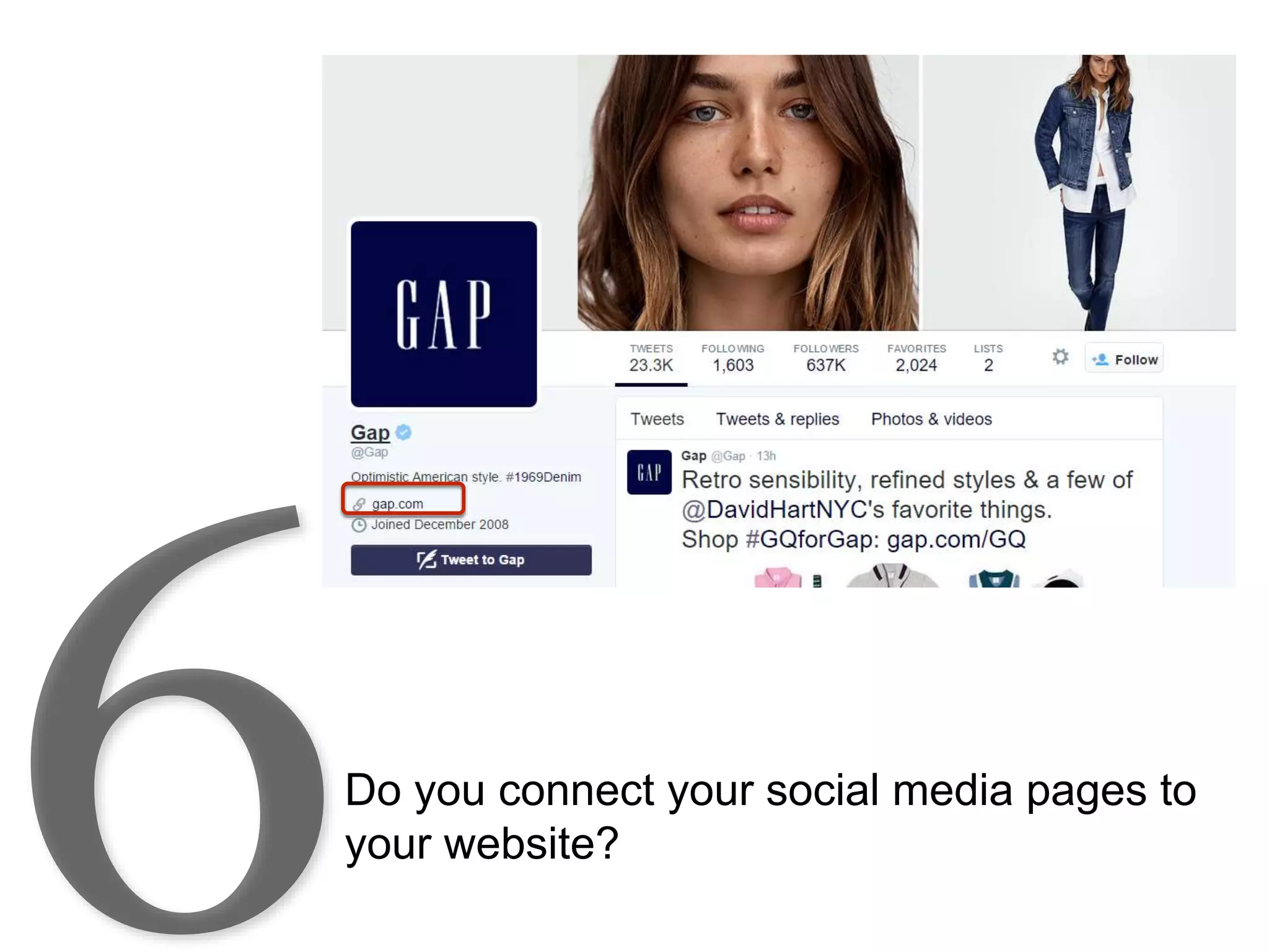 Do you connect your social media pages to
your website?
 