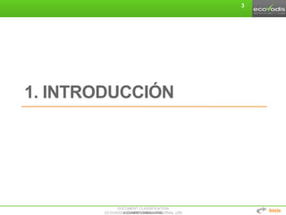 DOCUMENT CLASSIFICATION:
ECOVADIS® CONFIDENTIAL – INTERNAL USEECOVADIS® CONFIDENTIAL
1. INTRODUCCIÓN
3
Inicio
 