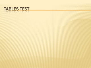TABLES TEST
 