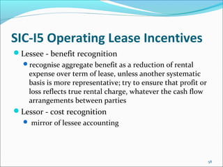 Operating Lease Incentive Example Treatment of non financial assets ias 16 17 & 40 | PPT