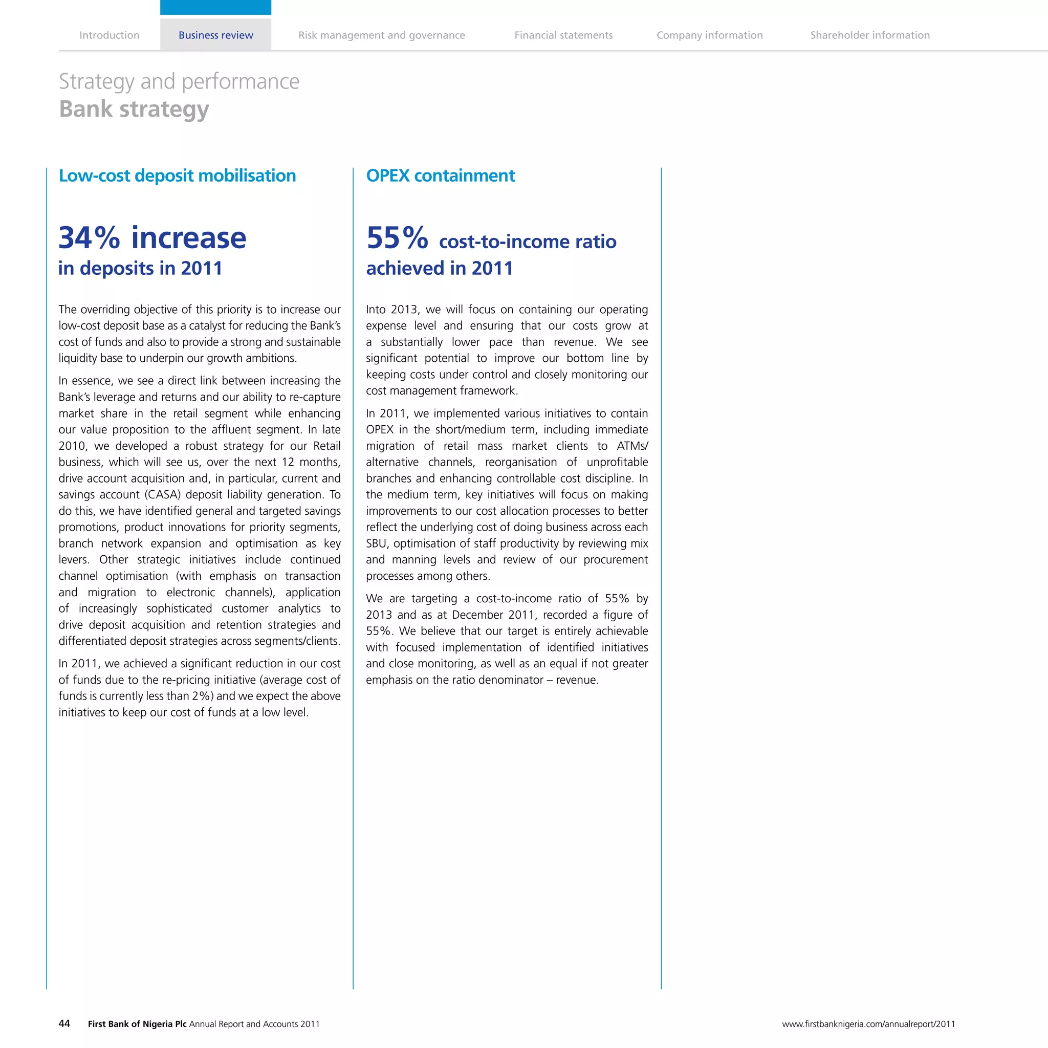 First bank holdings annual report 2011 | PDF