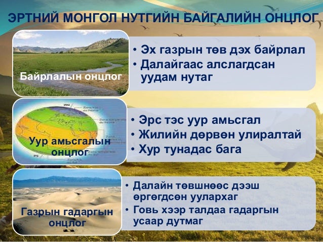 Монгол орны байгаль, уур амьсгал
