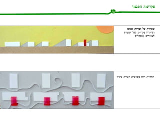 עקרונות התכנון שמירה על זכויות שמש ופיתרון נקודתי של חממות לאזורים מוצללים החדרת רוח מערבית רצויה בקיץ   