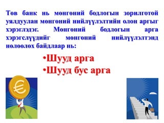 Мөнгөний бодлого | PPT