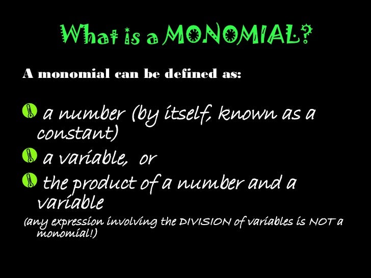 monomials multiplying monomial