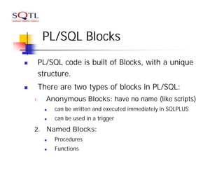Programming in Oracle with PL/SQL | PPT