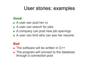 User story: example
 