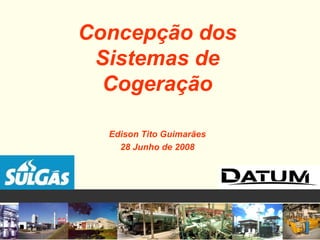 Concepção dos Sistemas de Cogeração Edison Tito Guimarães 28 Junho de 2008 