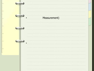 การวัดผลและประเมินผลการเรียนรู้การวัดผล (Measurement) คือ กระบวนการหาปริมาณ หรือจำนวนของสิ่งของต่าง โดยผลที่เออกมาจะเป็นตัวเลขหรือรูปแบบของสัญลักษณ์ที่สื่อถึงสิ่งที่เราต้องการ อาทิเช่น อยากรู้ว่านายสมศักดิ์ หนักเท่าไหร่ เราก็จำเป็นจะต้องมีเครื่องมือในการวัดผลคือ เครื่องวัดส่วนสูง และนำมาวัดเมื่อทราบว่า นายสมศักดิ์ สูง 185 ซึ่ง 185 คือค่าที่ได้จากการวัดผลส่วนสูงของนายสมศักดิ์ 