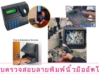 1.  ระบบตรวจสอบลายพิมพ์นิ้วมืออัตโนมัติ   