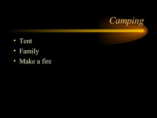 Camping Tent Family Make a fire 