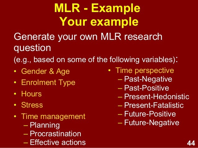 Example research question for multiple regression picture