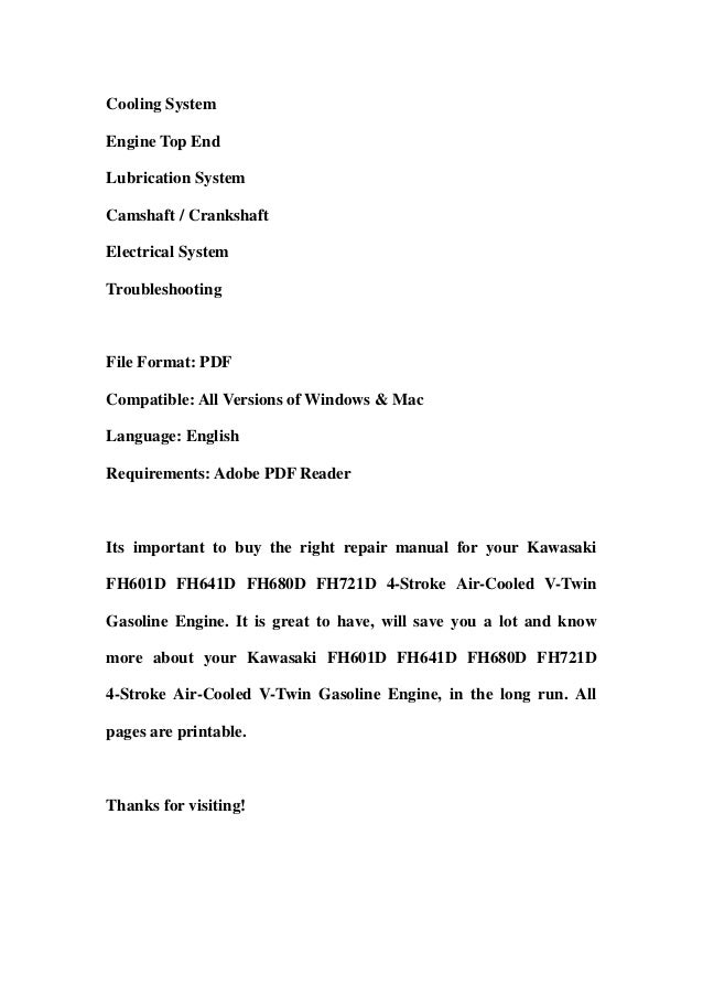 Fh D Kawasaki Service Repair Manual Fh D Kawasaki Service Repair Manual