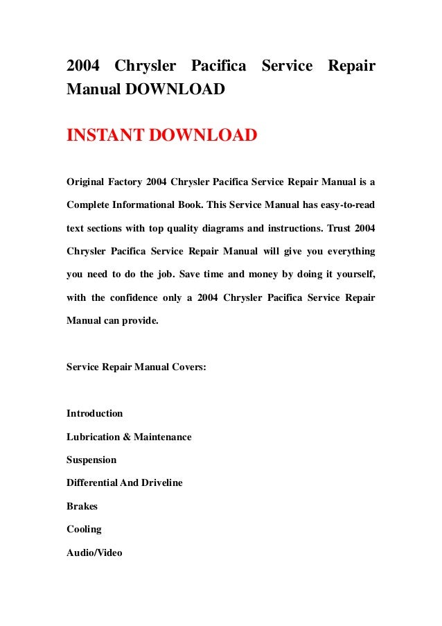 2004 Chrysler Pacifica Service Repair Manual DOWNLOAD nissan micra k10 wiring diagram 