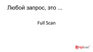 Любой запрос, это ...
Full Scan

 