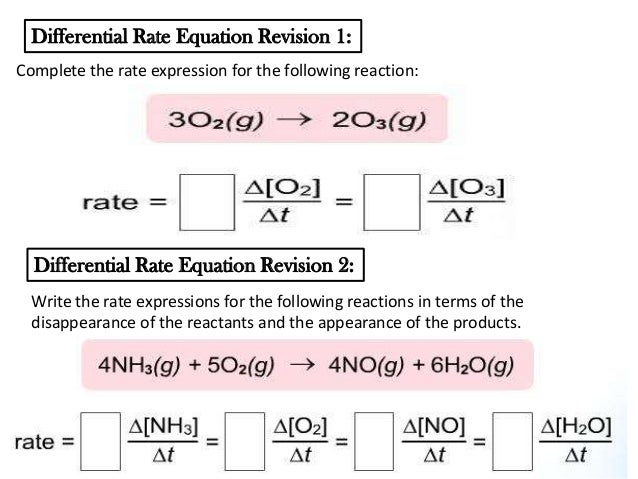 8 1 reaction rate rate expression