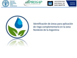 Identificación de áreas para aplicación
de riego complementario en la zona
Nordeste de la Argentina

 
