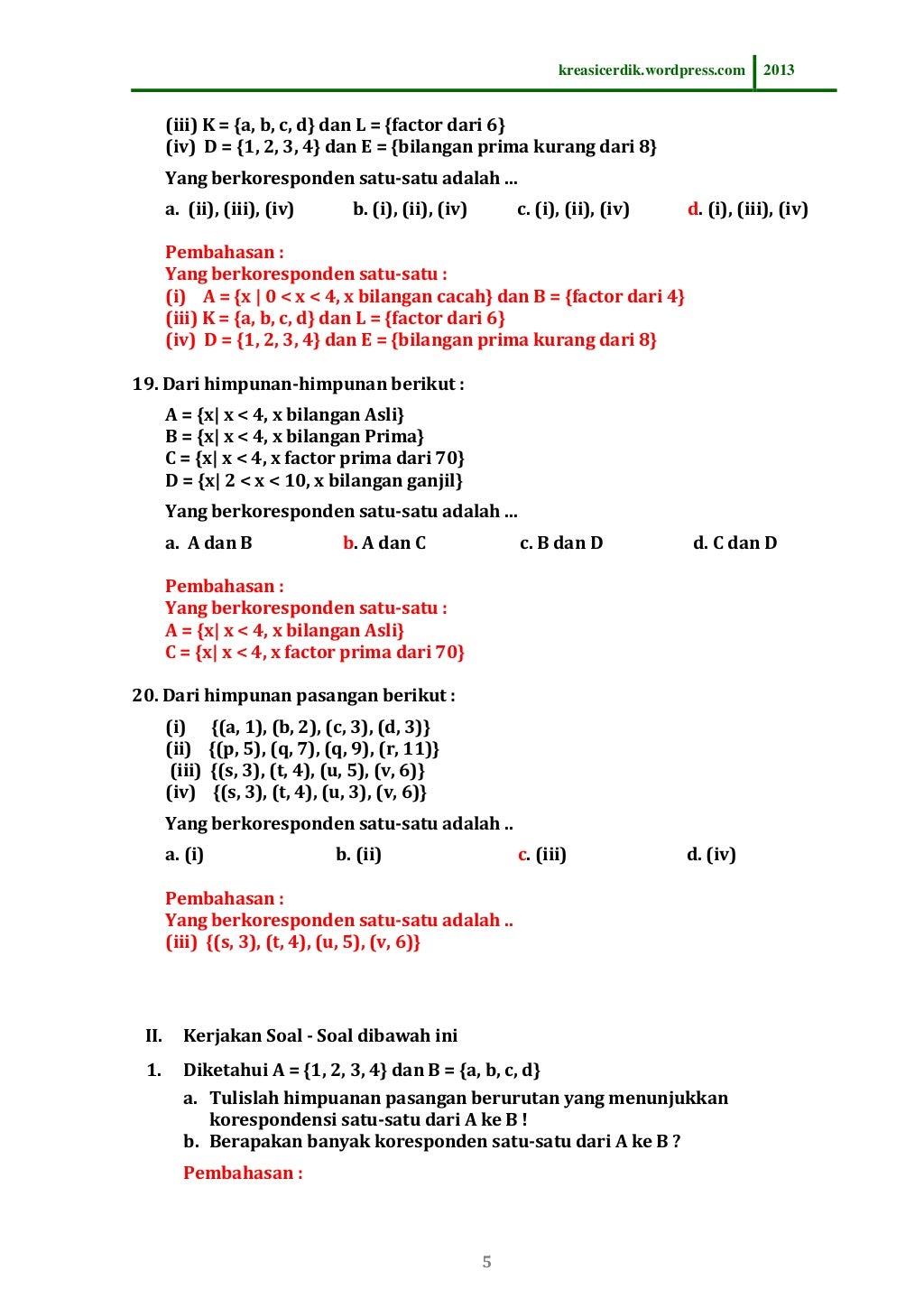 (8.3.1) soal dan pembahasan relasi fungsi, matematika sltp (8.3.1) soal dan pembahasan relasi fungsi, matematika sltp