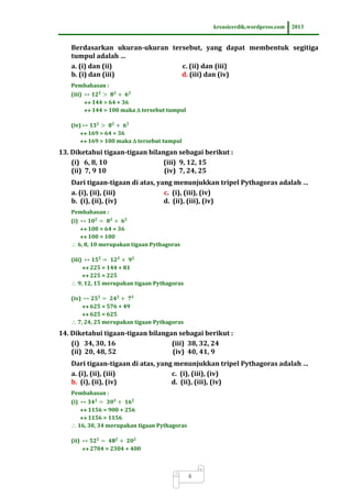 8 8 1 Soal Dan Pembahasan Teorema Pythagoras Matematika Sltp Kelas