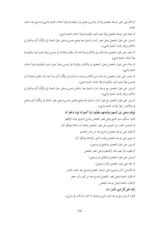 ‫ٍب الكسػػائي علػػى توسػػط اؼبنفصػػل وأمػػاؿ (عسػػى) وفػػتح نػػوف (نَصػػوحا) وق ػرأ حبػػذؼ اؽبمػػزة (النػػيب) وانػ ج معػػو خلػػف‬
‫ػدر‬
‫ُ‬
‫العاشر‬
‫ٍب شعبة على توسط اؼبنفصل وقرأ بضم النوف (نُصوحا) وقرأ حبذؼ اؽبمزة (النيب)‬
‫ُ‬

‫ٍب ورش على طوؿ اؼبنفصل وعلى قصػر البػدؿ (آمنػوا) معػا وفػتح (عسػى) وعلػى طػوؿ الصػلة ُب (ربُّكػم أَف) وبالنقػل ُب‬
‫َ ُْ ْ‬
‫(اَلَهنار) وقرأ بإثبات اؽبمزة (النيبء)‬
‫ٍب خلف على طوؿ اؼبنفصل وبالسكت ُب (اْلهنار) وبال غنة (أف يكفر) واإلمالة ُب (عسى) وقرأ بضم النوف (نُصوحا)‬
‫ُ‬
‫وقرأ حبذؼ اؽبمزة (النيب)‬
‫ٍب خػػالد علػػى طػػوؿ اؼبنفصػػل وعلػػى التحقيػػق ُب (اْلهنػػار) واإلمالػػة ُب (عسػػى) وق ػرأ بضػػم النػػوف (نُصػػوحا) وق ػرأ حبػػذؼ‬
‫ُ‬
‫اؽبمزة (النيب)‬
‫ٍب خلػػف علػػى طػػوؿ اؼبنفصػػل والسػػكت ُب (اْلهنػػار) وعليػػو السػػكت ُب (ربُّك ػم أَف) وبػػال غنػػة (أف يكفػػر) واإلمالػػة ُب‬
‫َُْ ْ‬
‫(عسى) وقرأ بضم النوف (نُصوحا) وقرأ حبذؼ اؽبمزة (النيب)‬
‫ُ‬

‫ٍب ورش على طوؿ اؼبنفصل مع توسط البدؿ (آمنوا) معا وتقليل (عسى) وعلى طوؿ الصػلة ُب (ربُّكػم أَف) وبالنقػل ُب‬
‫َ ُْ ْ‬
‫(اَلَهنار) وقرأ بإثبات اؽبمزة (النيبء)‬

‫ٍب ورش على طوؿ اؼبنفصل مع طوؿ البدؿ (آمنوا) معا وفتح وتقليل (عسى) وعلى طوؿ الصلة ُب (ربُّكػم أَف) وبالنقػل‬
‫َ ُْ ْ‬
‫ُب (اَلَهنار) وقرأ بإثبات اؽبمزة (النيبء)‬
‫ِ‬
‫ِ‬
‫ِ ُ َ ػ ِ‬
‫نُورهم يَسعى بَػ ْين أَيْديهم وبِأَيْمانِهم يَػقولُوف ربَّنَآ أَتْمم لَنَا نُورنَا واغفر لَنَا‬
‫َ َ ْْ‬
‫ْ‬
‫ُُ ْ ْ َ َ ِ ْ َ َ ْ‬
‫َ‬
‫قالوف بسكوف ميم اعبمع وعلى قصر اؼبنفصل و ج الدوري بوجو اإلظهار‬
‫اندر‬
‫ِْ‬
‫ٍب أبوعمرو خبلف عن الدوري على قصر اؼبنفصل إدغاـ الراء بالالـ (واغف ْر لَنَا)‬
‫َ‬
‫ٍب قالوف على توسط ؼبنفصل و ج معو ابن عامر وعاصم‬
‫اندر‬
‫ِْ‬
‫ٍب دوري على توسط اؼبنفصل والوجو الثاين باإلدغاـ (واغف ْر لَنَا)‬
‫َ‬
‫ٍب ورش على طوؿ اؼبنفصل وبالفتح ُب (يسعى)‬
‫ِ‬
‫ٍب يعقوب قرأ بضم اؽباء (أَيْديهم) وعلى قصر اؼبنفصل‬
‫ُْ‬
‫ٍب ورش على طوؿ اؼبنفصل وبالتقليل ُب (يسعى)‬
‫ٍب ضبزة على طوؿ اؼبنفصل وأماؿ (يسعى)‬
‫ٍب الكسائي أماؿ (يسعى) على توسط اؼبنفصل و ج معو خلف العاشر‬
‫اندر‬
‫ٍب قالوف بالصلة وعلى قصر اؼبنفصل و ج معو ابن كثًن وأبو جعفر‬
‫اندر‬
‫ٍب قالوف بالصلة وعلى توسط اؼبنفصل‬
‫َ َ ُ ّْ َ ٍ ِ‬
‫إِنَّك علَى كل شيء قَدير (ٛ)‬
‫ٌ‬
‫ْ‬
‫قالوف ٍب ورش مع توسط اللٌن (شيء) وطولو ٍب ضبزة بالسكت ُب (شيء)‬

‫051‬

 