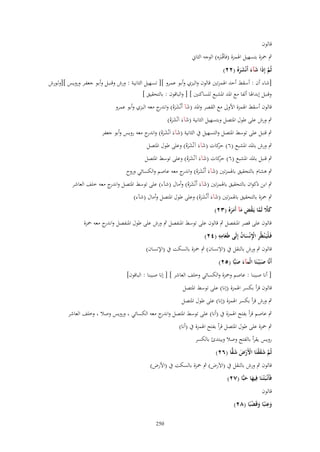 ‫قالوف‬
‫ٍب ضبزة بتسهيل اؽبمزة (فاَقْػِبه) الوجو الثاين‬
‫َ‬

‫ثُم إِذَا شآء أَنْشرُ (ٕٕ)‬
‫َّ َ َ َ َ‬

‫[شاء أف : أسقط أحد اؽبمزتٌن قالوف والبزي وأبػو عمػرو ][ تسػهيل الثانيػة : ورش وقنبػل وأبػو جعفػر ورويػس ][ولػورش‬
‫وقنبل إبداؽبا ألفا مع اؼبد اؼبشبع للساكنٌن ] [ والباقوف : بالتحقيق ]‬
‫قالوف أسقط اؽبمزة اْلوىل مع القصر واؼبد (شآ أَنْشرهُ) و ج معو البزي وأبو عمرو‬
‫َ َ َ اندر‬

‫ٍب ورش على طوؿ اؼبتصل وبتسهيل الثانية (شآءَ اَنْشرهُ)‬
‫َ ََ‬
‫ٍب قنبل على توسط اؼبتصل والتسهيل ُب الثانية (شآءَ اَنْشرهُ) و ج معو رويس وأبو جعفر‬
‫َ َ َ اندر‬

‫ٍب ورش باؼبد اؼبشبع (ٙ) كات (شآءَ آنْشرهُ) وعلى طوؿ اؼبتصل‬
‫حر‬
‫َ‬
‫ََ‬

‫ٍب قنبل باؼبد اؼبشبع (ٙ) كات (شآءَ آنْشرهُ) وعلى توسط اؼبتصل‬
‫حر‬
‫َ‬
‫ََ‬

‫ٍب ىشاـ بالتحقيق باؽبمزتٌن (شآءَ أَنْشرهُ) و ج معو عاصم والكسائي وروح‬
‫َ َ َ اندر‬

‫ٍب ابن ذكواف بالتحقيق باؽبمزتٌن (شآءَ أَنْشرهُ) وأماؿ (شآء) على توسط اؼبتصل و ج معو خلف العاشر‬
‫اندر‬
‫َ ََ‬

‫ٍب ضبزة بالتحقيق باؽبمزتٌن (شآءَ أَنْشرهُ) وعلى طوؿ اؼبتصل وأماؿ (شآء)‬
‫َ ََ‬

‫كًل لَما يَػقض مآ أَمرُ (ٖٕ)‬
‫َ َّ َّ ْ ِ َ َ َ‬

‫قالوف على قصر اؼبنفصل ٍب قالوف على توسط اؼبنفصل ٍب ورش على طوؿ اؼبنفصل و ج معو ضبزة‬
‫اندر‬
‫ِِ‬
‫فَػليَػ ْنظُر اَنْساف إِلَى طَعامه (ٕٗ)‬
‫ْ ِ ِْ َ ُ‬
‫َ‬
‫ِ‬
‫قالوف ٍب ورش بالنقل ُب (اَلنساف) ٍب ضبزة بالسكت ُب (اإلنساف)‬

‫أَنَّا صبَْبػنَا الْمآء صبِّا (ٕ٘)‬
‫َ َ‬
‫َ‬

‫[ أنا صببنا : عاصم وضبزة والكسائي وخلف العاشر ] [ إنا صببنا : الباقوف]‬

‫قالوف قرأ بكسر اؽبمزة (إنا) على توسط اؼبتصل‬
‫ٍب ورش قرأ بكسر اؽبمزة (إنا) على طوؿ اؼبتصل‬
‫ٍب عاصم قرأ بفتح اؽبمزة ُب (أنا) على توسط اؼبتصل و ج معو الكسائي ، ورويس وصال ، وخلف العاشر‬
‫اندر‬
‫ٍب ضبزة على طوؿ اؼبتصل قرأ بفتح اؽبمزة ُب (أنا)‬
‫رويس يقرأ بالفتح وصال ويبتدئ بالكسر‬
‫َّ َ َ ْ ْ ْ َ َ ِّ‬
‫ثُم شققنَا اَِرض شقا (ٕٙ)‬

‫قالوف ٍب ورش بالنقل ُب (اَلَرض) ٍب ضبزة بالسكت ُب (اْلرض)‬
‫فَأَنْػبَْتػنَا فِيها حبِّا (ٕٚ)‬
‫َ َ‬
‫قالوف‬
‫وعنَبًا وقَضبًا (ٕٛ)‬
‫َِ َ ْ‬
‫052‬

 