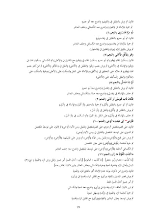 ‫قالوف ٍب ورش بالتقليل ُب (القوى) و ج معو أبو عمرو‬
‫اندر‬
‫ٍب ضبزة باإلمالة ُب (القوى) و ج معو الكسائي وخلف العاشر‬
‫اندر‬
‫ِ‬
‫ذُو مرةٍ فَاستَػوى (النجم:ٙ)‬
‫َّ ْ َ‬
‫قالوف ٍب أبو عمرو بالتقليل ُب (فاستوى)‬
‫ٍب ضبزة باإلمالة ُب (فاستوى) و ج معو الكسائي وخلف العاشر‬
‫اندر‬
‫ِ‬
‫ٍب ورش برتقيق الراء (مرة) والتقليل ُب (فاستوى)‬
‫وهو بِاُِفُق اَِعلَى (النجم:ٚ)‬
‫َ َُ ْ ِ ْ ْ‬
‫قالوف بسكوف اؽباء (وىو) ٍب أبو عمرو بسكوف اؽباء ُب (وىو) مع التقليل ُب (اْلعلى) ٍب الكسائي بسكوف اؽباء ُب‬
‫ْ‬
‫ْ‬
‫(وىو) واإلمالة ُب (اْلعلى) ٍب ورش بضم (وىو) والتقليل ُب (اْلعلى) والنقل ُب (باْلفق واْلعلى) ٍب ابن كثًن بضم‬
‫ْ‬
‫ُ‬
‫اؽباء (وىو) ٍب خالد على التحقيق ُب (باْلفق) وباإلمالة على النقل والسكت على (اْلعلى) وضبزة بالسكت على‬
‫ُ‬
‫(باْلفق) والنقل والسكت على (اْلعلى)‬
‫ثُم دنَا فَػتَدلَّى (النجم:ٛ)‬
‫َّ َ َ‬
‫قالوف ٍب ورش بالتقليل ُب (فتدىل) و ج معو أبو عمرو‬
‫اندر‬
‫ٍب خلف باإلمالة ُب (فتدىل) و ج معو خالد والكسائي وخلف العاشر‬
‫اندر‬
‫فَكاف قَاب قَػوس ْين أَو أَدنَى (النجم:ٜ)‬
‫َ َ َ َْ ِ ْ ْ‬

‫قالوف ٍب أبو عمرو بالتقليل (أَدَن) ٍب ضبزة بالتحقيق (أو أَدَن) واإلمالة ُب (أَدَن)‬
‫َْ‬
‫ْ َْ‬
‫َْ‬
‫ٍب ورش بالتقليل ُب (أَدَن) والنقل ُب (أو اَدَن)‬
‫َ َْ‬
‫َْ‬
‫ٍب خلف باإلمالة ُب (أَدَن) على النقل (أو اَدَن) وٍب السكت ُب (أو أَدَن)‬
‫ْ َْ‬
‫َ َْ‬
‫َْ‬
‫ِ‬
‫فَأَوحى~ إِلَى عبد ِ ما أَوحى (النجم:ٓٔ)‬
‫َْ َ ْ َ‬
‫َْ‬

‫قالوف على قصراؼبنفصل ٍب دوري على قصراؼبنفصل وتقليل رءس اآلية (أوحى) ٍب قالوف على توسط اؼبنفصل‬
‫ٍب الدوري على توسط اؼبنفصل والتقليل ُب رءس اآلية (أوحى)‬
‫ٍب ورش على فتح (فَأَوحى) وتقليل رءس اآلية (أَوحى) ٍب ورش على تقليلهما (فَأَوحى) و(أَوحى)‬
‫َْ‬
‫َْ‬
‫َْ‬
‫َْ‬
‫ٍب ضبزة أماؽبما (فَأَوحى)و(أَوحى) على طوؿ اؼبنفصل‬
‫َْ‬
‫َْ‬
‫ٍب الكسائي أماؽبما (فَأَوحى)و(أَوحى) على توسط اؼبنفصل و ج معو خلف العاشر‬
‫اندر‬
‫َْ‬
‫َْ‬

‫ما كذب الْفؤاد ما رأَى (النجم:ٔٔ)‬
‫َ َ َ َ َُ ُ َ َ‬
‫[ما كذب : ىشاـ وأبو جعفر] [ما كذب : الباقوف] [رأى : أماؿ اؽبمزة أبو عمرو وقلل ورش الراء واؽبمزة و مع (ٖ)‬
‫َ ََ َ‬
‫َ َ َّ َ‬
‫البدؿ وأماؿ الراء واؽبمزة شعبة وضبزة والكسائي وخلف العاشر وابن ذكواف خبلف عنو]‬
‫قالوف و ج ابن ذكواف بوجو عدـ اإلمالة أي بالفتح للراء واؽبمزة‬
‫اندر‬
‫ٍب ورش قصر البدلٌن (الفؤاد ورآى) مع تقليل الراء واؽبمزة ُب (رأى)‬
‫ٍب أبو عمرو أماؿ اؽبمزة فقط‬
‫ٍب ابن ذكواف أماؽبما الراء واؽبمزة ُب (رأى) و ج معو شعبة والكسائي‬
‫اندر‬
‫ٍب ضبزة أماؽبما الراء واؽبمزة ُب (رأى) وسهل اؽبمزة‬
‫ٍب ورش توسط وطوؿ البدلٌن (الفؤاد)و(رآى) مع تقليل الراء واؽبمزة‬
‫92‬

 