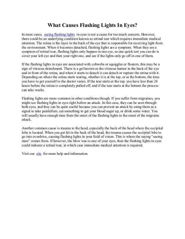 Flashing lights in eyes tastemine