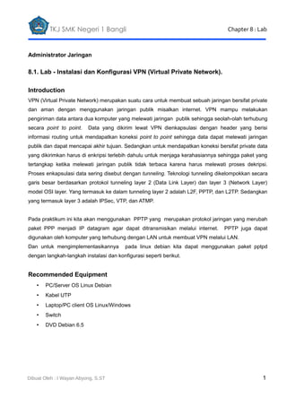8.1 lab-instalasi dan konfigurasi vpn server | PDF
