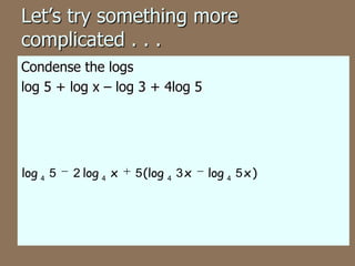 8.4 properties of logarithms | PPTX