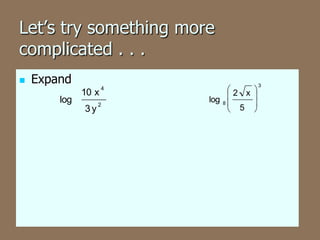 8.4 properties of logarithms | PPTX
