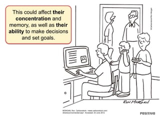 This could affect their
concentration and
memory, as well as their
ability to make decisions
and set goals.
©Cartoonstock/RonMorgan
MORGAN, Ron. Cartoonstock. <www.cartoonstock.com/
directory/c/connected.asp>. Accessed: 23 June 2012.
 