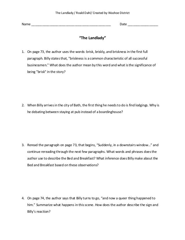 8 Landlady Lesson 1