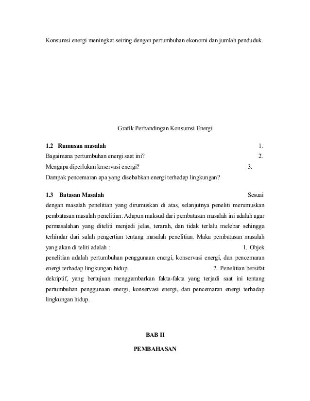 Paper Pertumbuhan Penggunaan Energi, Konservasi Energi 