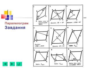 Паралелограм
Завдання
 