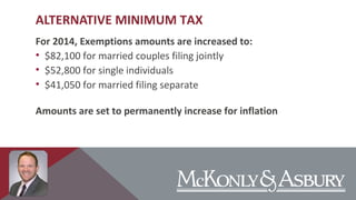McKonly &amp; Asbury Webinar - 2014 Tax Update | PPT