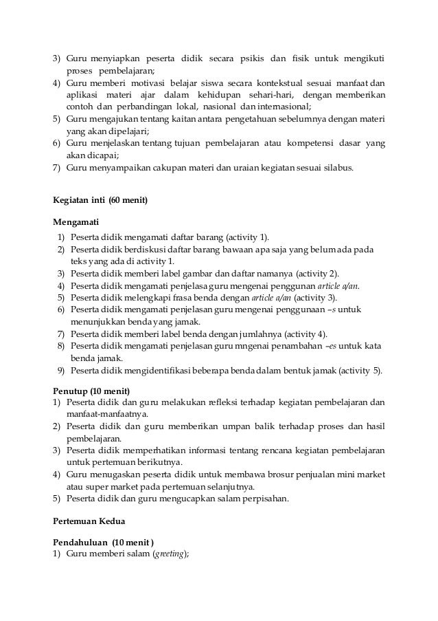 RPP labels and lists of things - Kurikulum 2013 Bahasa 