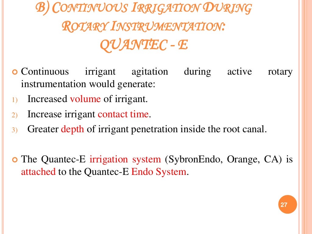 Recent advances in endodontic irrigation devices