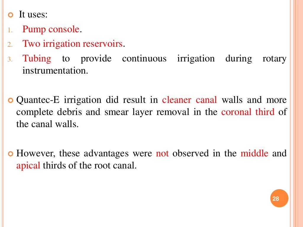 Recent advances in endodontic irrigation devices