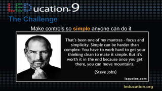 Make controls so simple anyone can do it
 