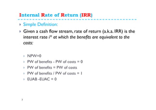 8. Rate of return analysis