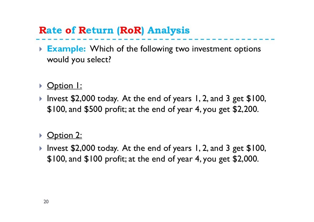 8 Rate Of Return Analysis
