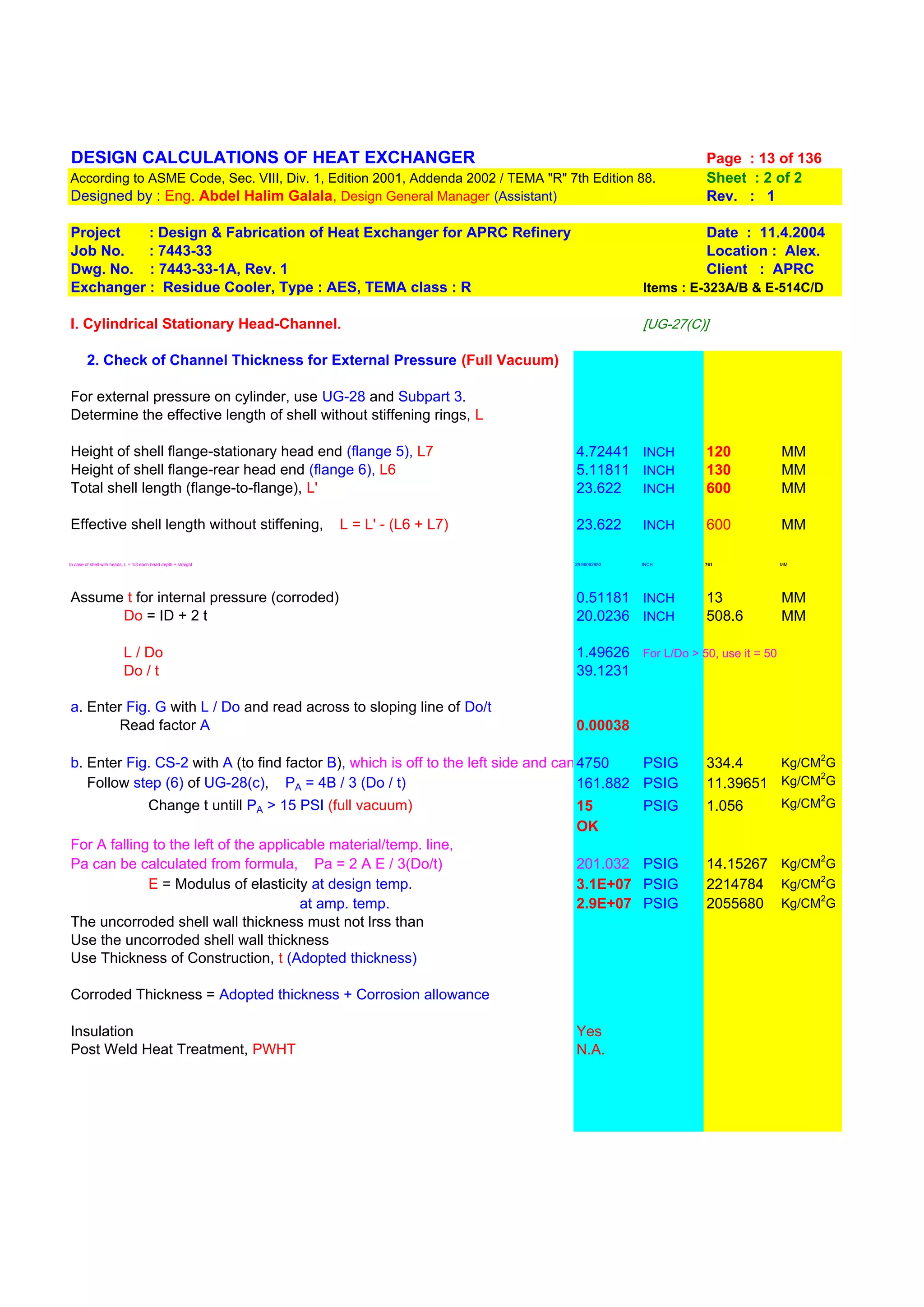Heat_exchanger_mechanical_design_calculations_per_asme_& tema by abdel ...