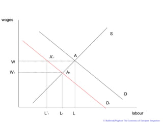© Baldwin&Wyplosz The Economics of European Integration
labour
wages
S
D
D1
A
L
W
W1
A’1
A1
L1L’1
 